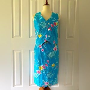 Vintage Paradise Hawaii 2pc Tropical Skirt & Top Set USA